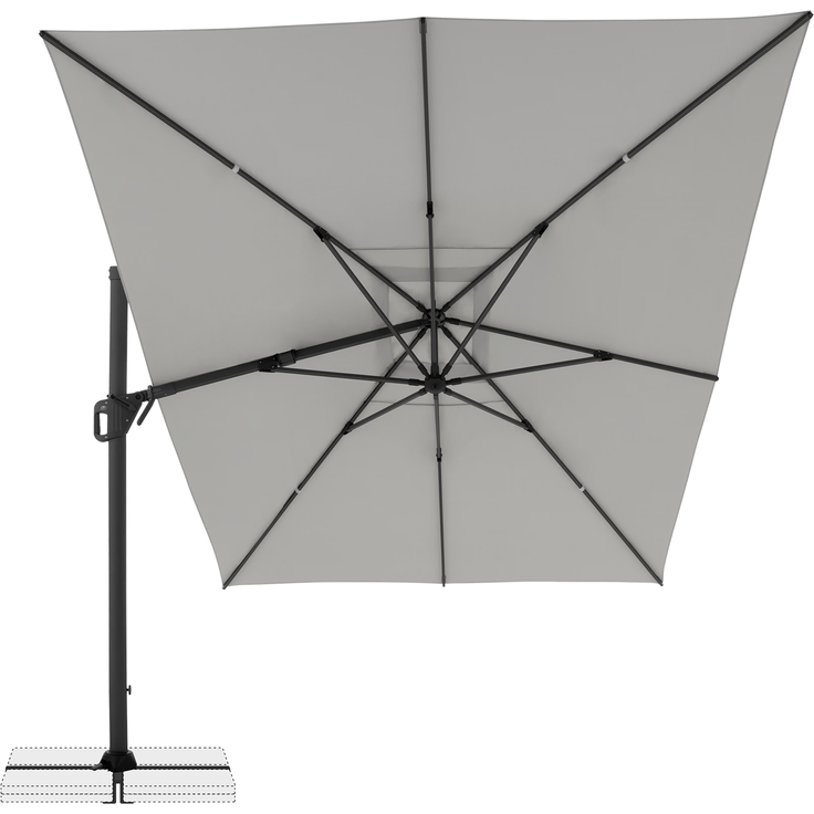 Doppler Sonnenschirm / Ampelschirm "LIFE 300 x 400 Side", hellgrau, 300 x 400 cm – Bild 2