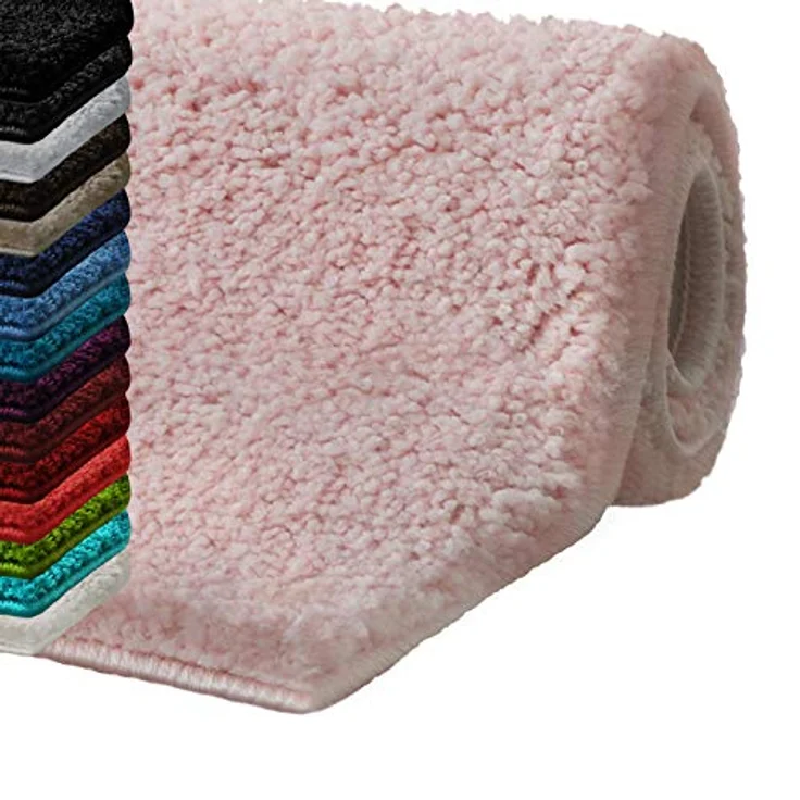 casa pura Badematte Rosa Sky Soft, weicher rutschfester Badezimmerteppich in Shaggy Optik, waschbar bei 40 Grad, 60x100 cm – Bild 1