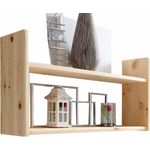 Ticaa Wandregal Kiefer, 2 Böden, breit, natur