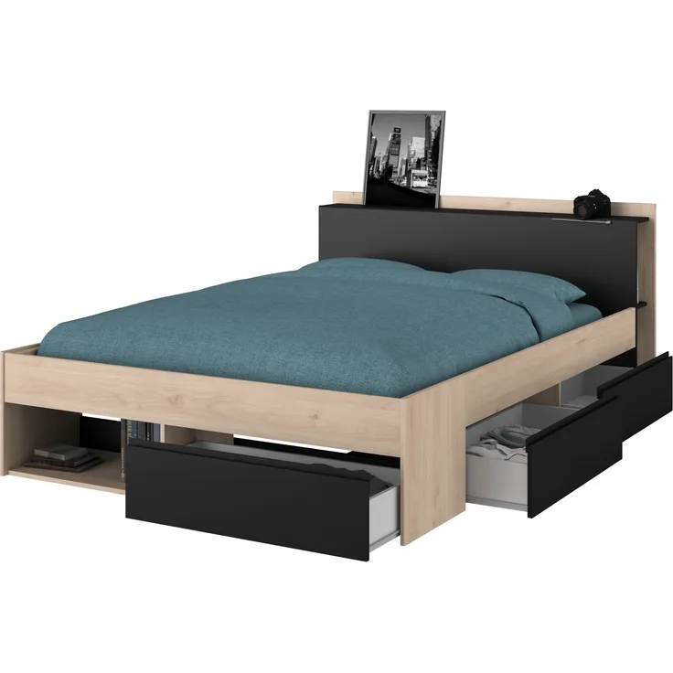 Parisot Most 7 Schubkastenbett 140x200 – aus Eiche Dekor