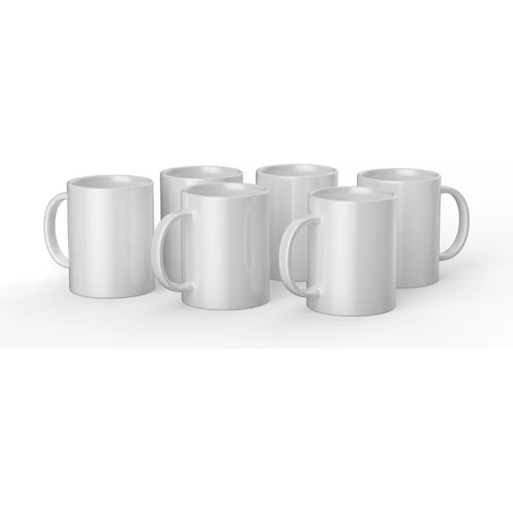 Cricut Blank Mugs | Weiß | 425 ml | 6 x Sublimationsbecher mit Tinte | für die Verwendung von Tassenpresse mit auffüllbarer Tinte, 2008944