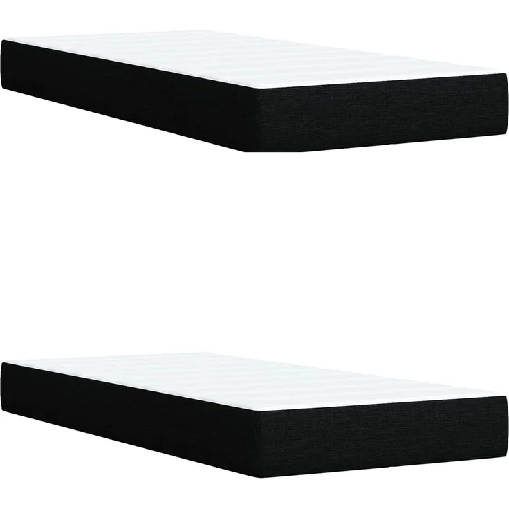 vidaXL Ottoman-Bett mit Matratze und LED Schwarz 200 x 200 cm Stoff 3458016 – Bild 7