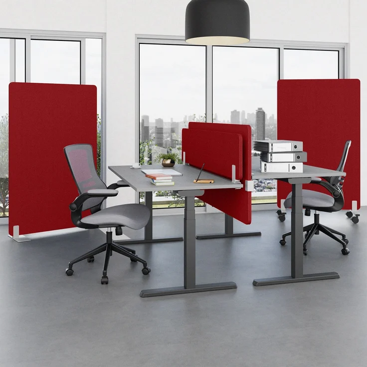 Rheinland Möbel FocusWall STWR1014 – Akustik-Stellwand 1000×1400 mm in Stofffarbe Calypso inkl. Rollen – Mobile Schreibtisch-Trennwand für Büro & Homeoffice – Schallschutz – Made in Germany – Bild 3