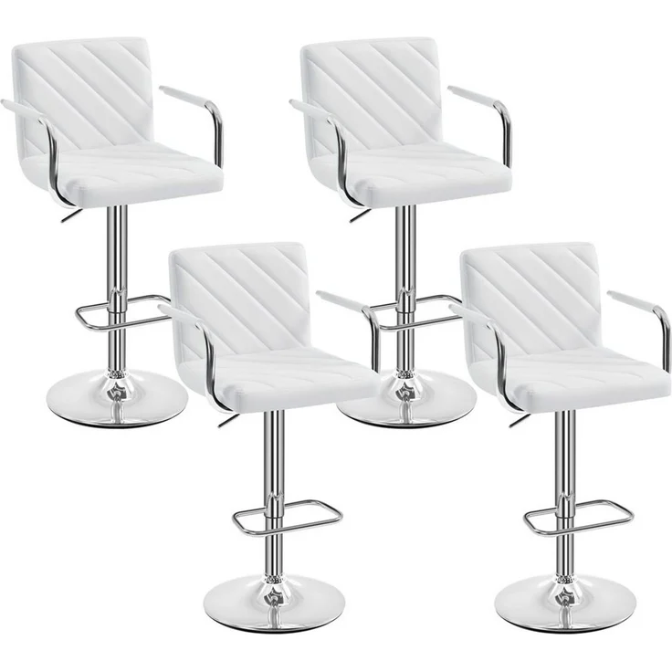 Yaheetech Barhocker 2/4-er Set (4 St), Höhenverstellbarer Barstuhl mit Armlehnen, Sitzhöhe 62,5 cm – 84,5 cm – Bild 5