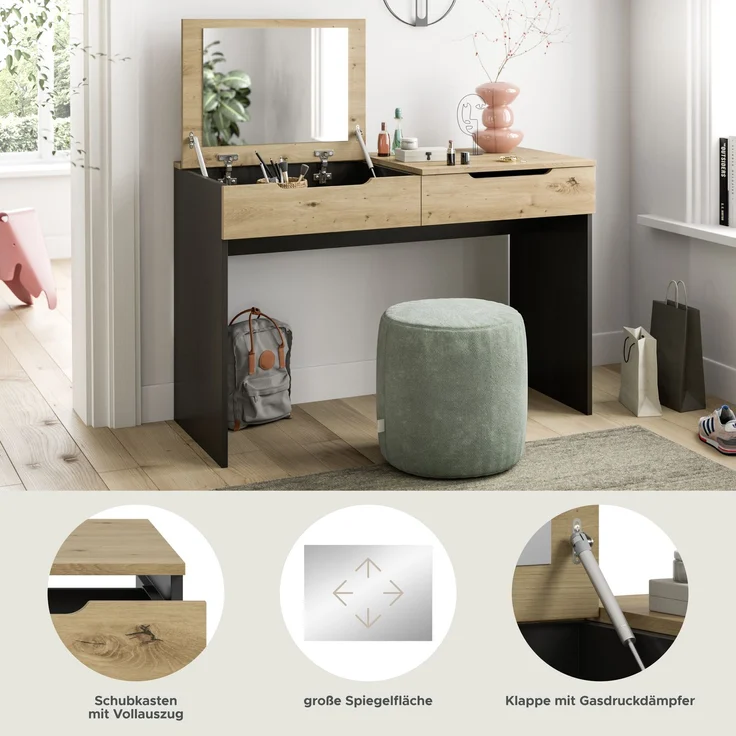 Canu Schminktisch in Artisan Nachbildung – Bild 6