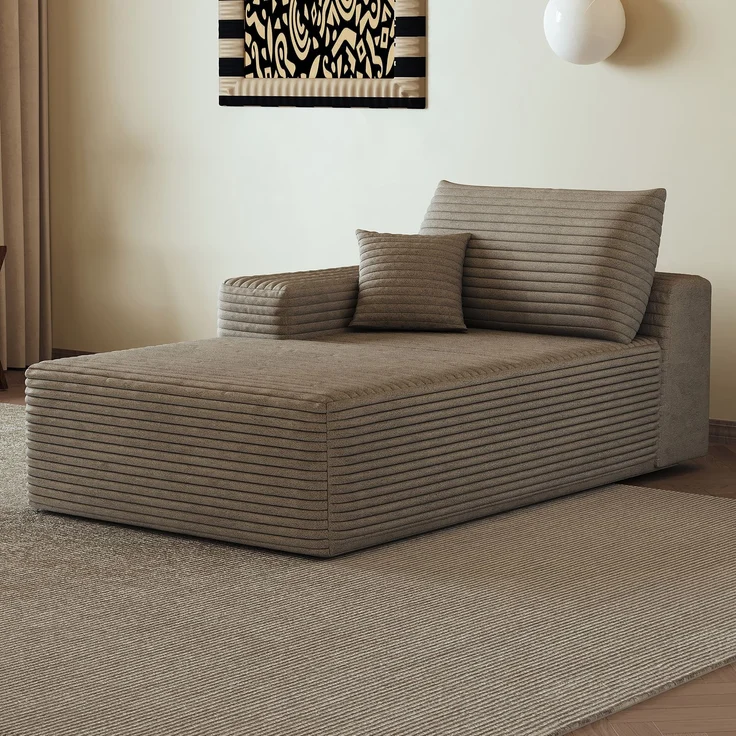 ZUBALIYA SchlafSofa mit Cordbezug, modular aufgebaut, ohne aufwendige Montage, für Wohnzimmer und Apartments – Bild 1