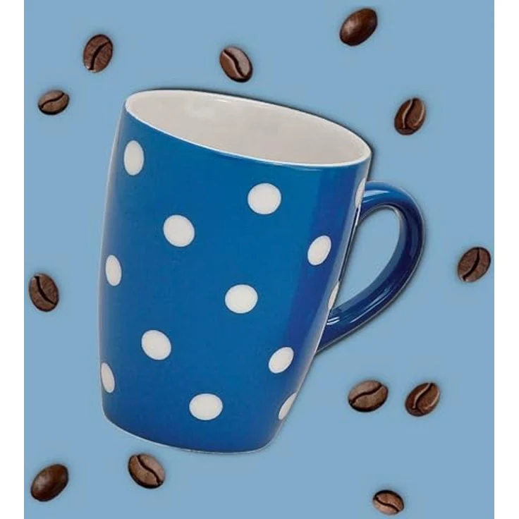 matches21 HOME & HOBBY Tasse Schönes Kaffeetassen 4er Set Keramik 250 ml, einfarbig gepunktet, 4-tlg, Keramik, Klassische Kaffee-Becher in blau rot gelb grün auch aus Teetassen – Bild 6