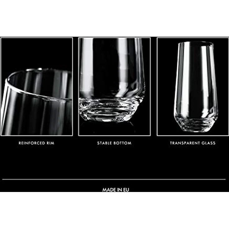 Krosno Wassergläser Longdrinkgläser Trinkgläser | Set von 6 | 480 ML | Splendour Kollektion | Perfekt für zu Hause, Restaurants und Partys | Spülmaschinenfest – Bild 6