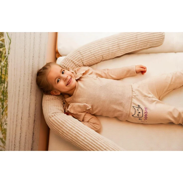 Totsy Baby Seitenschläferkissen Seitenschläferkissen Bettschlange 400 cm Baumwolle Kopfkissen Beige – Bild 6