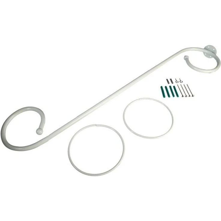 Liedeco Gardinenstange Baldachingarnitur, Ø 12 mm, 1-läufig, Fixmaß, mit Bohren, verschraubt, Metall – Bild 3