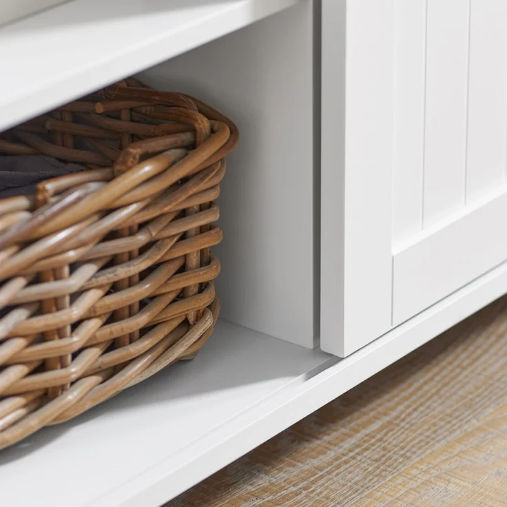 SoBuy FSB74-W Schuhschrank, MDF, Lackiert, Weiß, 100 x 87 x 40 cm – Bild 9