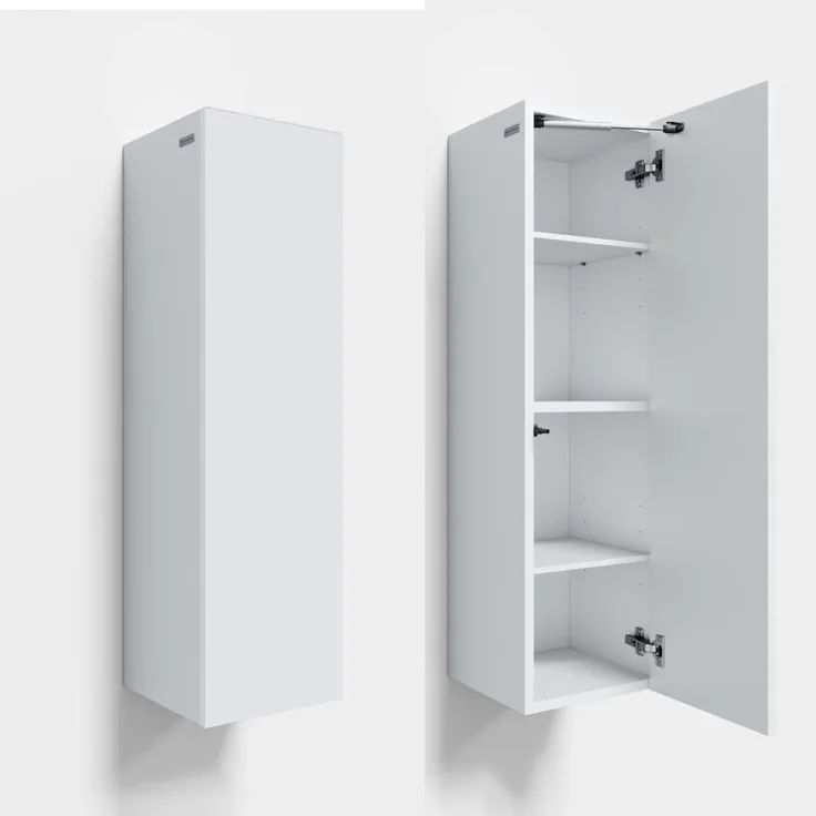 PLATAN ROOM Badezimmer Hängeschrank Wandschrank 105/ 160cm hoch Badhängeschrank mit Fronten in Hochglanz und Push-to-Open Funktion (Weiß Matt/Weiß Matt, 105 x 30 x 32)