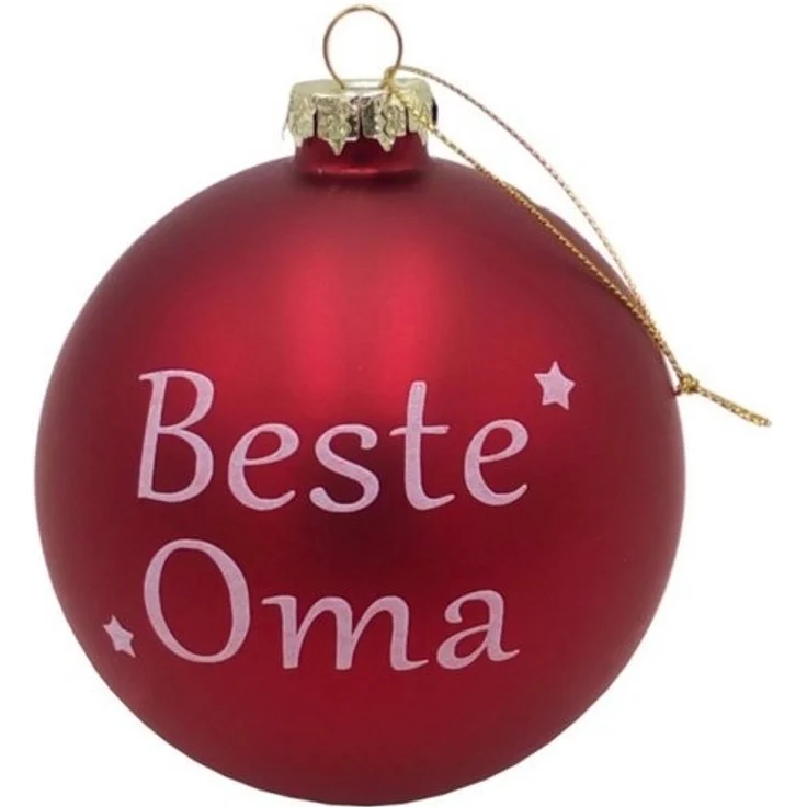 BURI Glas-Weihnachtsbaumkugeln rot mit Spruch ∅ 10cm Christbaumschmuck Weihnachtsdeko – Bild 2