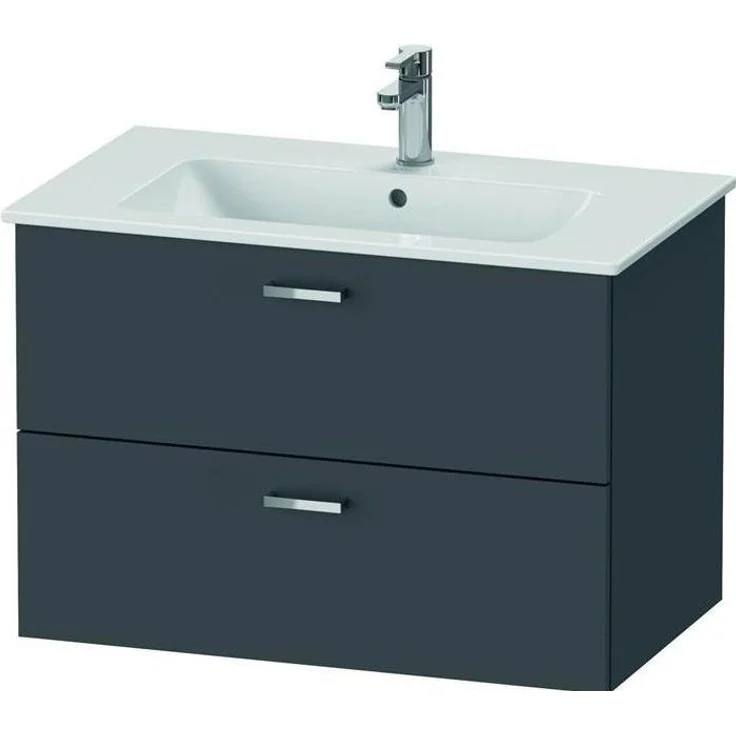 Duravit Badmöbelset XBASE 830mm, mit Spiegel GOOD, graphit matt, integriertes LED-Randlichtfeld, wandhängendes Design