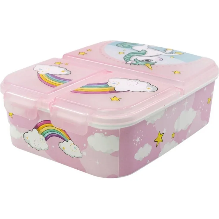 Wisam Lunchbox Kinder Brotdose Lunchbox mit 3 Fächern & tollem Design, 100% Kunststoff, (1-tlg)