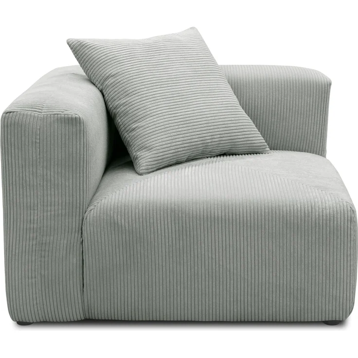 DOMO. collection Polsterecke 800011, Modul-Polstersessel, quadratisch, individuell kombinierbar, Cord, Armsessel, Cocktailsessel, Loungesessel, 108 x 108 x 69 (BxTxH), hellgrau – Bild 3