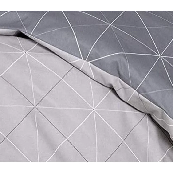 soma Bettwäsche Bettbezug 135x200 80x80 geometirisch gestreift grau bieber warm, Biber, 2 teilig, Warme Biber Flanell Bettwäsche 135x200 Herbst Winter kuschelig weich – Bild 3