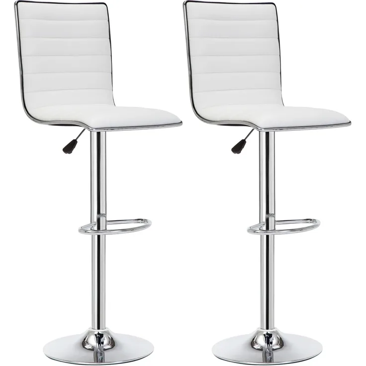 IntimaTe WM Heart 2er-Set Barhocker, Höhenverstellbarer und Drehbarer Arbeitshocker (Weiß06)