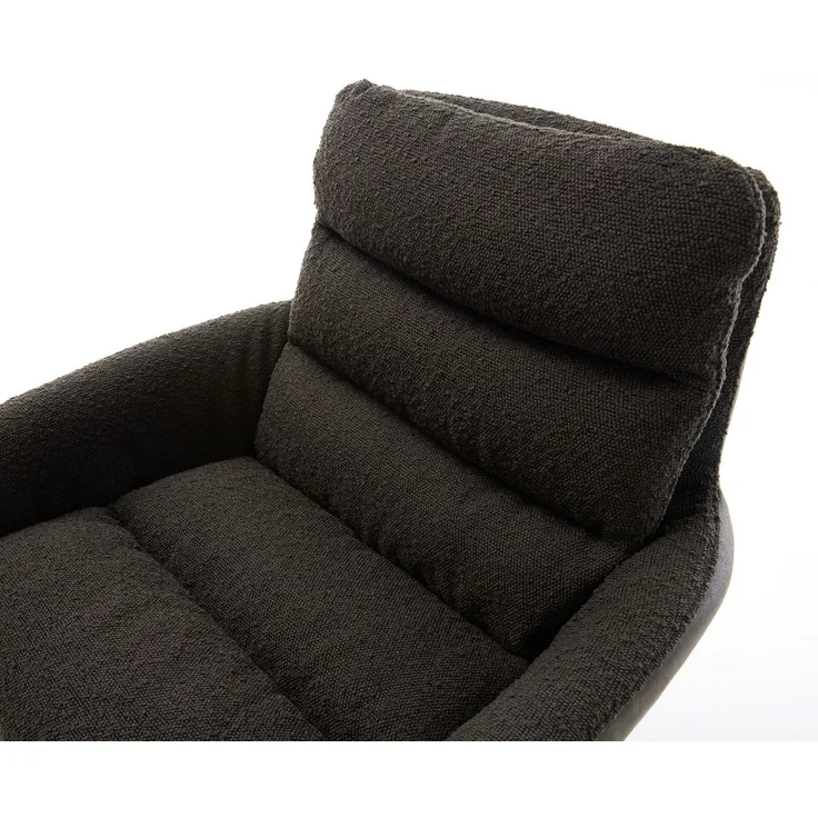 Drehstuhl Abelia-Flex mit Armlehnen Materialmix Schwarz Fußkreuz Effektfinish Titan 360° drehbar Wippfunktion – Bild 4