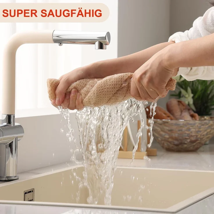 6er Set Geschirrtücher 100% Baumwolle 32x72 cm Saugfähig Weiche Küchentücher – Bild 4