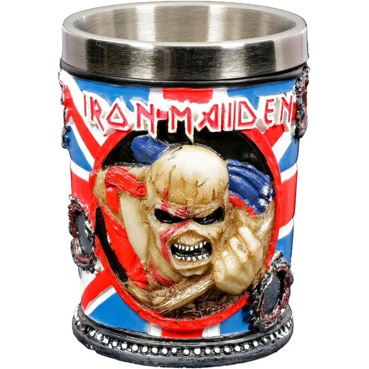 Figuren Shop GmbH Becher Iron Maiden Schnapsbecher - Trooper - Merchandise, Kunststein (Polyresin), Edelstahl – Bild 5