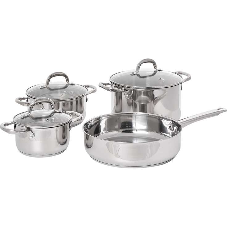 Kochgeschirr-Set 7-teilig PRIMECOOK Edelstahl Silber