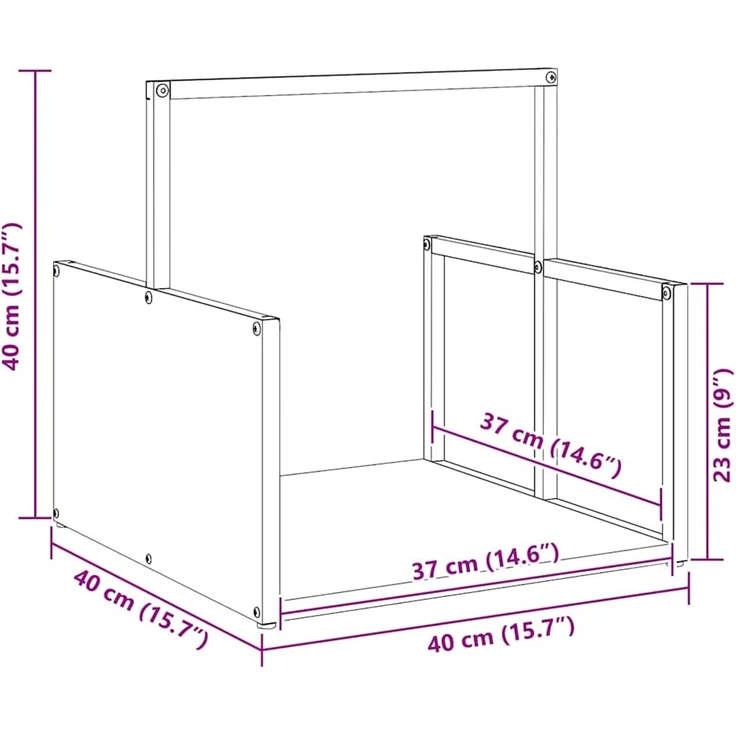 vidaXL Brennholzregal Olivgrün 40x40x40 cm Kaltgewalzter Stahl 864274 – Bild 11