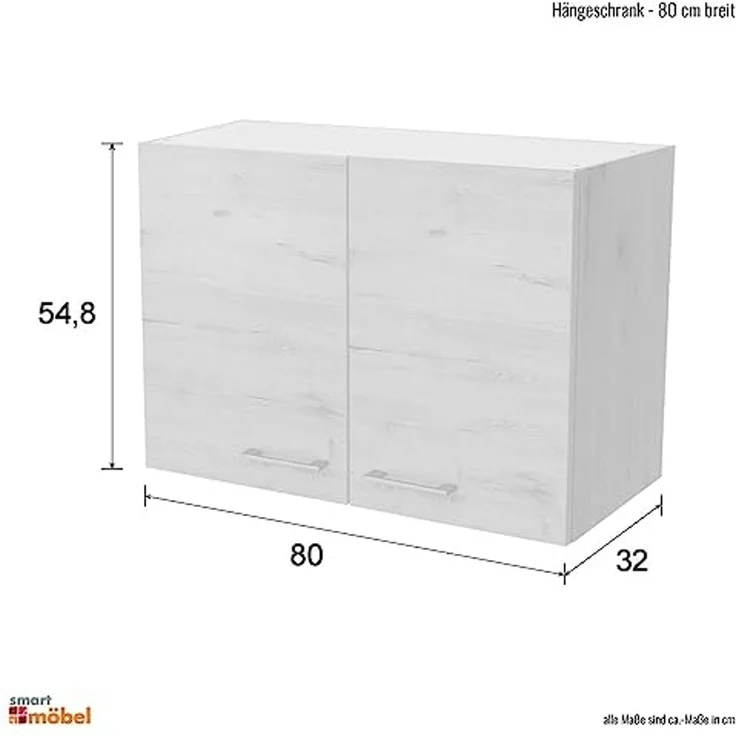 Flex-Well Hängeschrank Hängeschrank Küche - 80 cm breit - Sonoma Eiche – Salerno – Bild 2