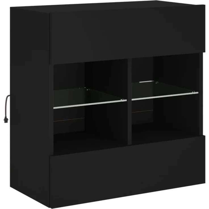 TV-Wandschrank, Fernsehschrank mit LED-Leuchten Schwarz 58,5x30x60,5 cm – Bild 5