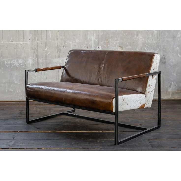 KAWOLA Sofa LIANO Vintage Leder braun 81 x 81 x 125 cm – Bild 1