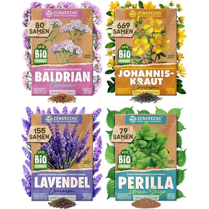 ZenGreens® - Bio Heil- und Teekräutersamen im 20er Set - 20 Heil- und Tee Kräuter Samen für den einfachen Anbau im Garten, Balkon oder Hochbeet - Pflanzensamen - Saatgut – Bild 16