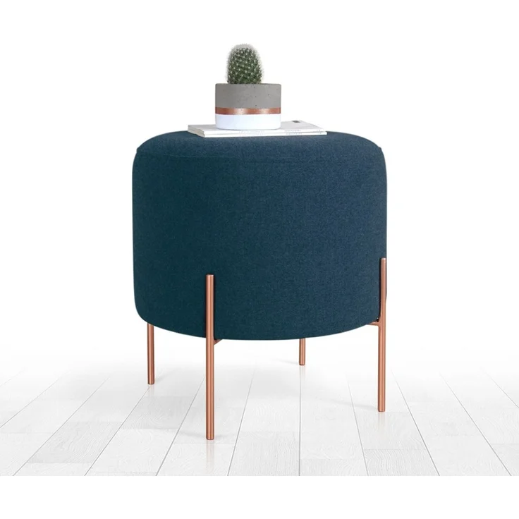 Hanah Home 'Copper 50 - Navy Blue' Pouffe, Marineblau, 40 x 42 x 40 cm – Bild 2