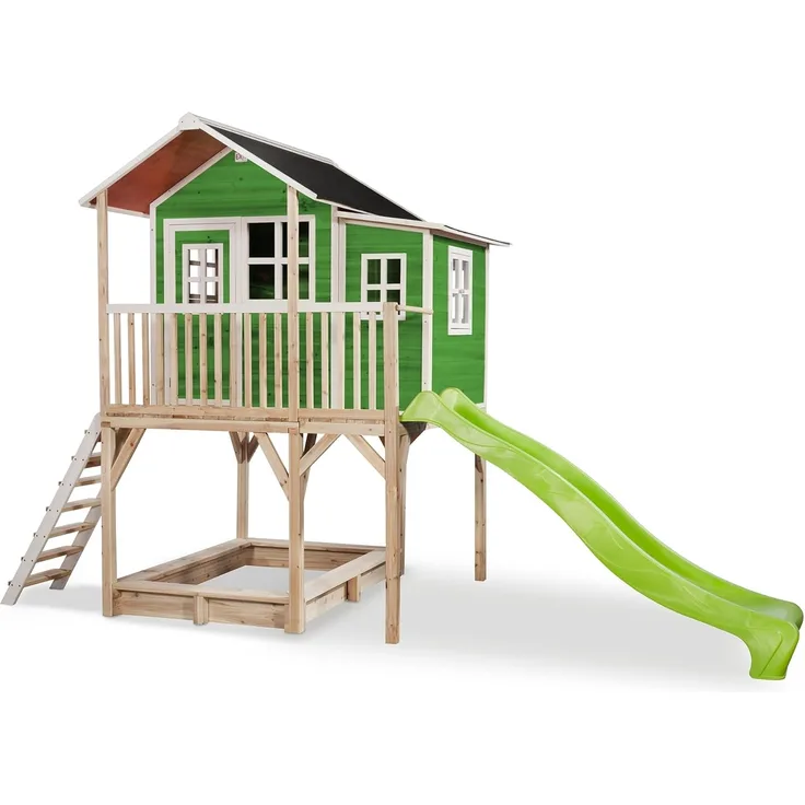 Exit Holz Spielhaus Loft 750 | Grün | 444 x 190 x 269 cm