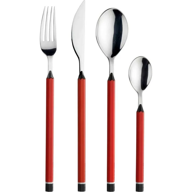 PINTINOX Besteck-Set Matite (24-tlg), 6 Personen, Edelstahl 18/0, mit Kunststoffgriff, spülmaschinengeeignet