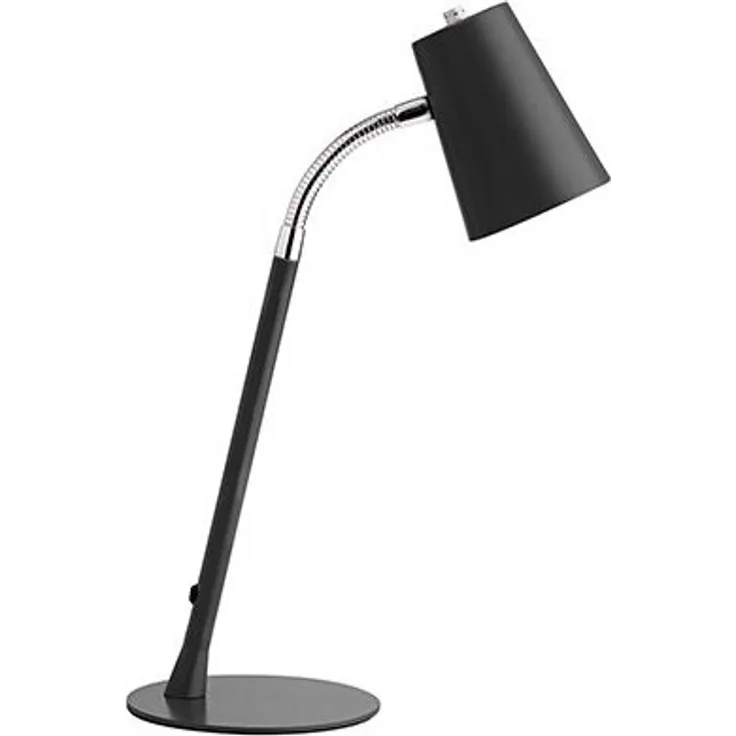 Unilux Flexio 2.0 Nachttischlampe, Schwarz, Metall, flexible Beleuchtung, E14, 1 Glühbirne, 400 Lumen