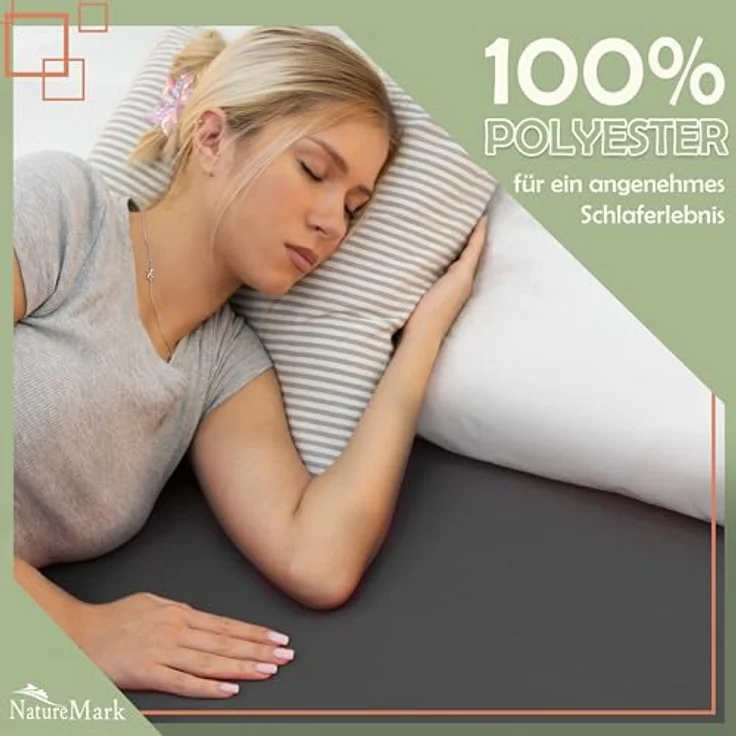 NatureMark Mikrofaser Spannbettlaken – weich, atmungsaktiv und pflegeleicht – hautfreundlich – 90x200 cm, Anthrazit grau – Bild 6