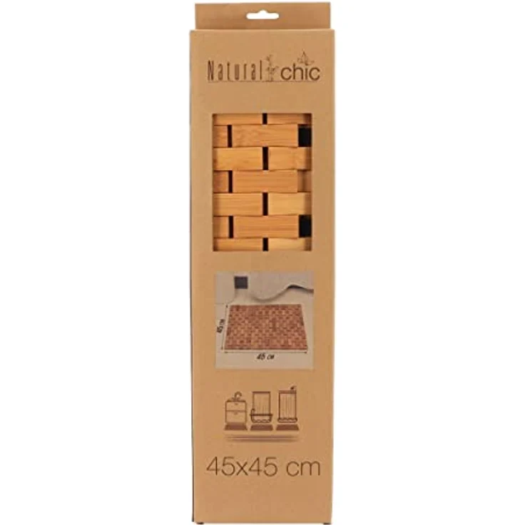 LikeKa Badematte rutschhemmend, Bambusmatte, Holzmatte,Saunamatte 100% Bambus, 45x45 cm – Bild 3