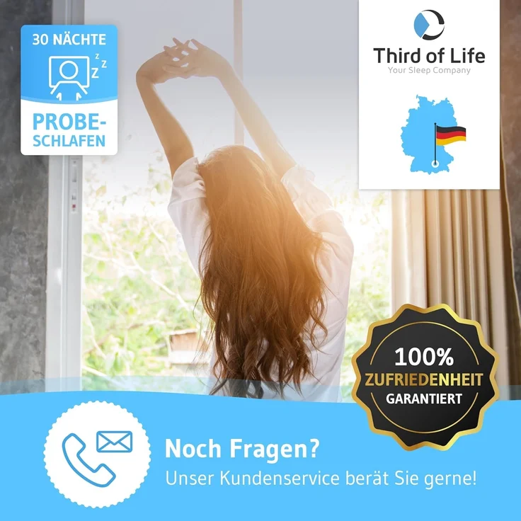 Third of Life Kniekissen für Seitenschläfer mit Thermo-Bezug, Knie-Stützkissen mit Visco-Schaum – Bild 8