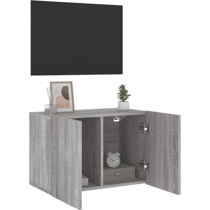 TV-Wandschrank, TV-Hängeboard Fernsehschrank Grau Sonoma 60x30x41 cm – Bild 4