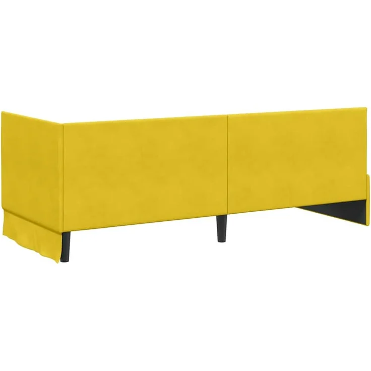 vidaXL Eckbettgestell mit Matratze mit Kopfteil 2 pcs Gelb Samt 3393804 – Bild 9