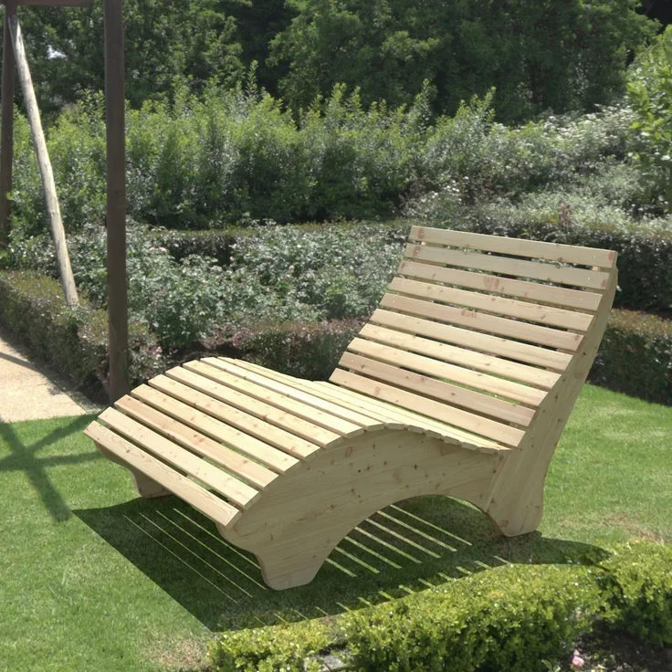 Relaxliege "Ruhe-Vroni" (Lärche) 2-teilig stehend Breite 70 cm