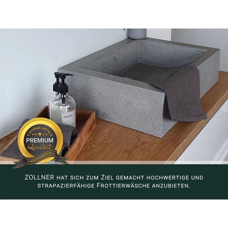 ZOLLNER Gästehandtücher 10er Set, Baumwolle, 30x50 cm, graphit – Bild 3
