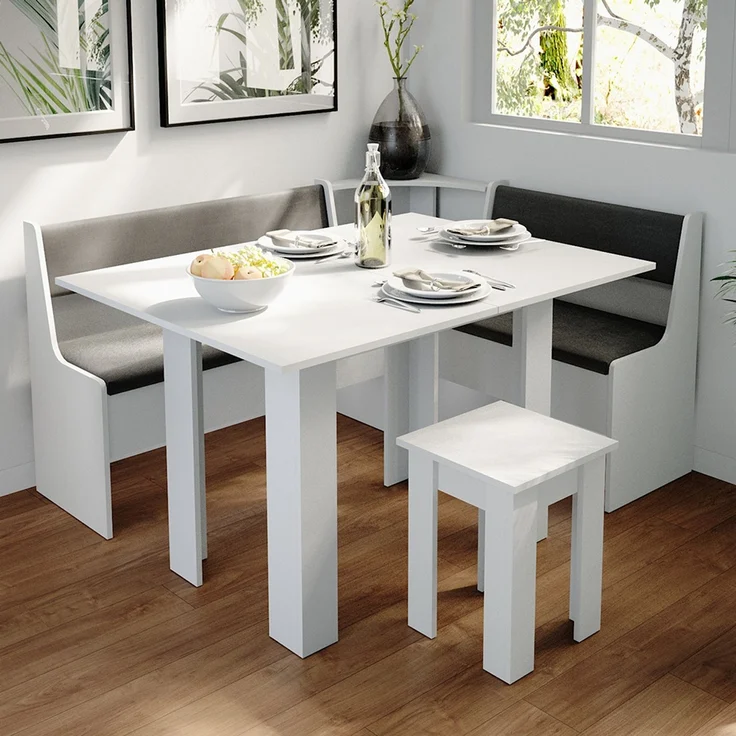 Esstisch mit Stuhl Roman Weiß 90 x 60 cm Vicco – Bild 5