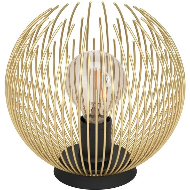 Eglo 900168 Tischleuchte VENEZUELA E27 1X40W Stahl schwarz, gold H:22. 5cm Ø23. 5cm mit Kabelschalter