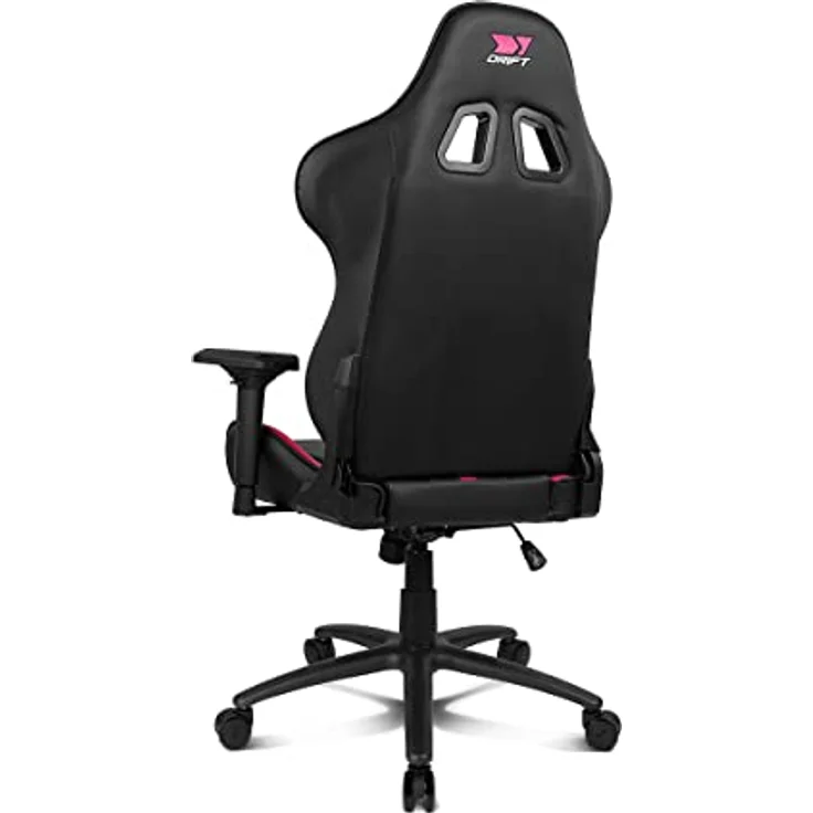 DRIFT GAMING DR350 – Ergonomischer Profi-Gaming-Stuhl mit 4D-Armlehnen, Lenden- und Nackenkissen, 135° neigbar, Leise Rollen, Schwarz-Rosa – Bild 3
