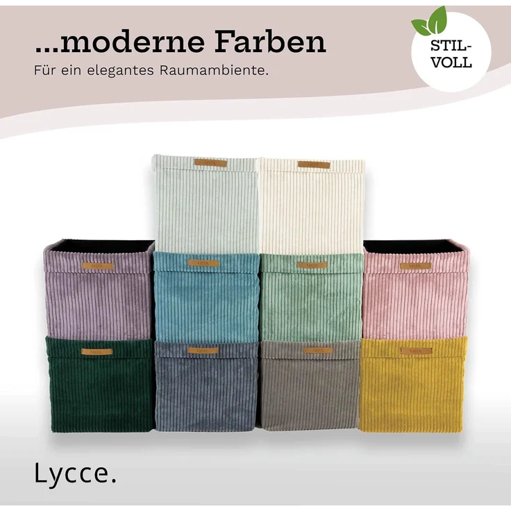 Lycce Regalkorb Kallax Boxen Cord 4er Set grau, Aufbewahrungsbox faltbar 33x33x31cm (4 St) – Bild 9