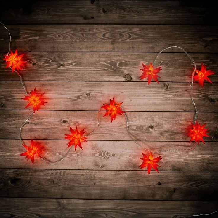 Lichterkette Outdoor Weihnachten 3D Sterne Weihnachtslichterkette Rot 5260221 – Bild 3