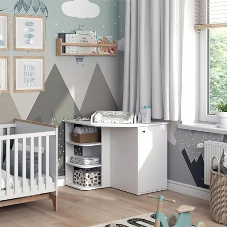 Wickelkommode Kristian Weiß 85 x 77.3 cm mit Tür und offenen Fächern Vicco – Bild 4