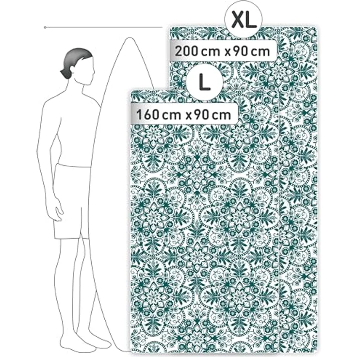 Fit-Flip Strandtuch XXL, Mikrofaser Handtuch 200x90cm, leicht, schnelltrocknend, 100% recyceltes Material, sandfrei und schmutzabweisend – Bild 4