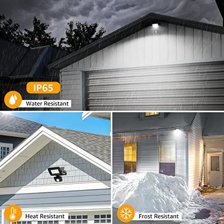 Lepro 50W LED Strahler mit Bewegungsmelder Außen, 4200LM Außenstrahler 5000K Kaltweiß Superhell Scheinwerfer, IP65 Wasserdicht Fluter, Ideale Aussenleuchte für Garten, Innenhöfe, Garage, Haus, Hotel – Bild 8